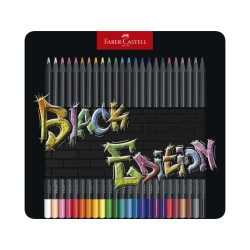 (116425)Faber Castell Black Edition Colour Pencils Tin (24pcs)