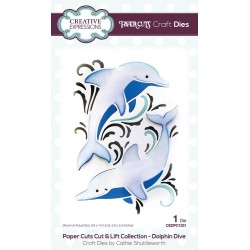 (CEDPC1231)Creative Expressions Cathie Shuttleworth Paper Cuts Cut & Lift Dolphin Dive