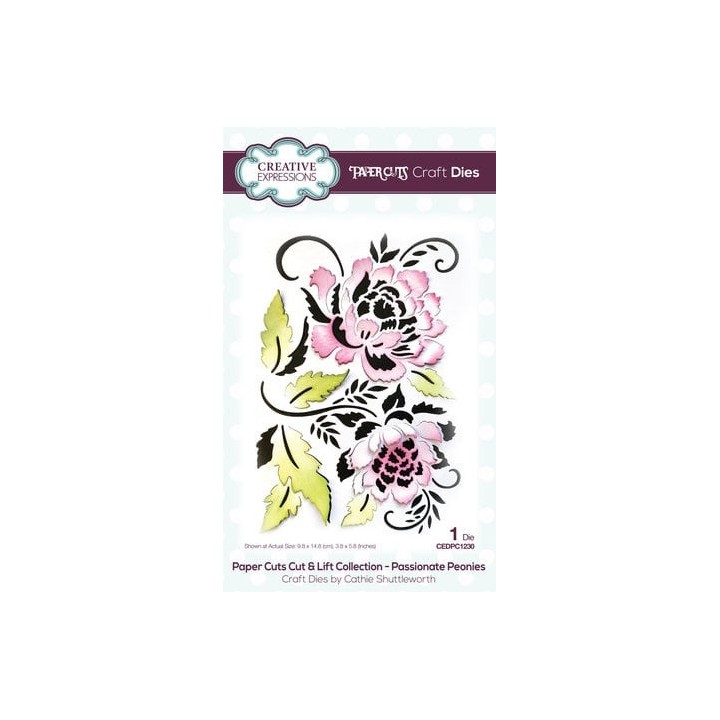(CEDPC1230)Creative Expressions Cathie Shuttleworth Paper Cuts Cut & Lift Passionate Peonies
