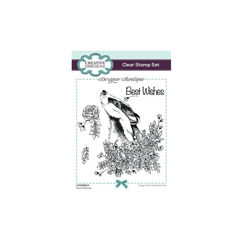 (UMSDB154)Creative Expressions Designer Boutique Clear Stamp A6 Floral Wishes