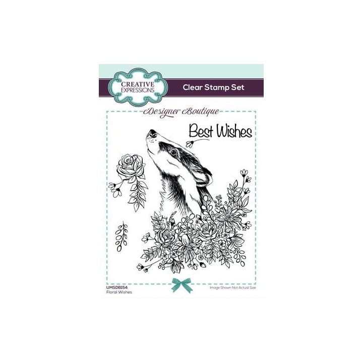 (UMSDB154)Creative Expressions Designer Boutique Clear Stamp A6 Floral Wishes