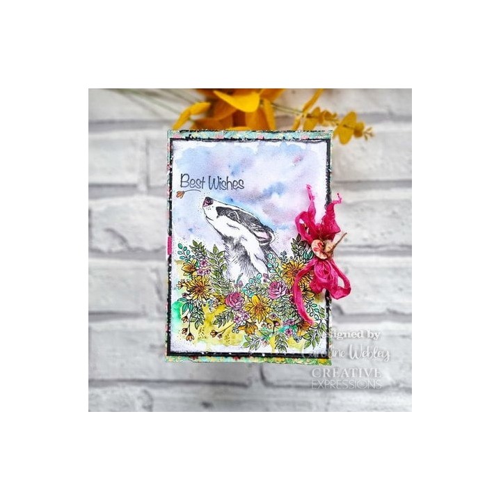 (UMSDB154)Creative Expressions Designer Boutique Clear Stamp A6 Floral Wishes