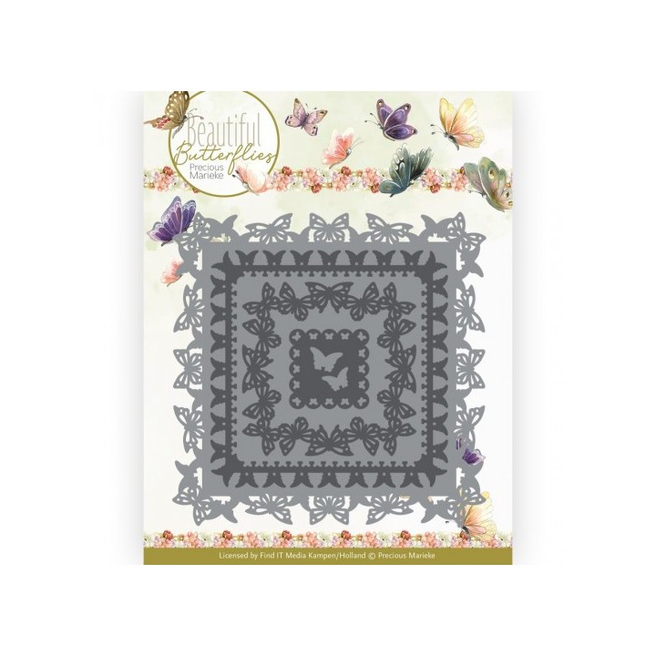 (PM10253)Dies - Precious Marieke - Beautiful Butterflies - Butterfly Square