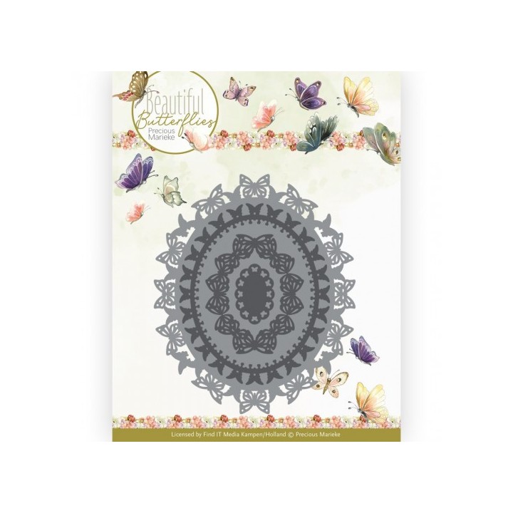 (PM10254)Dies - Precious Marieke - Beautiful Butterflies - Butterfly Oval