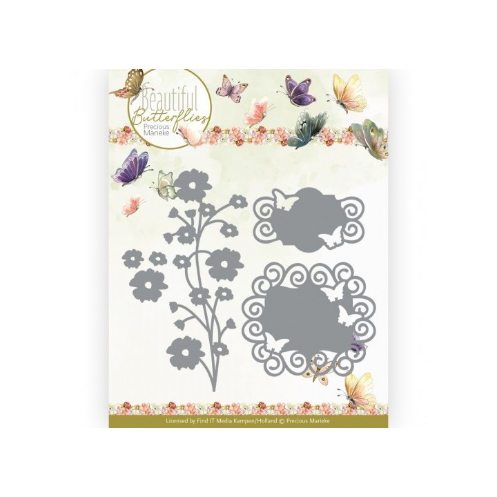 (PM10256)Dies - Precious Marieke - Beautiful Butterflies - Butterfly Labels