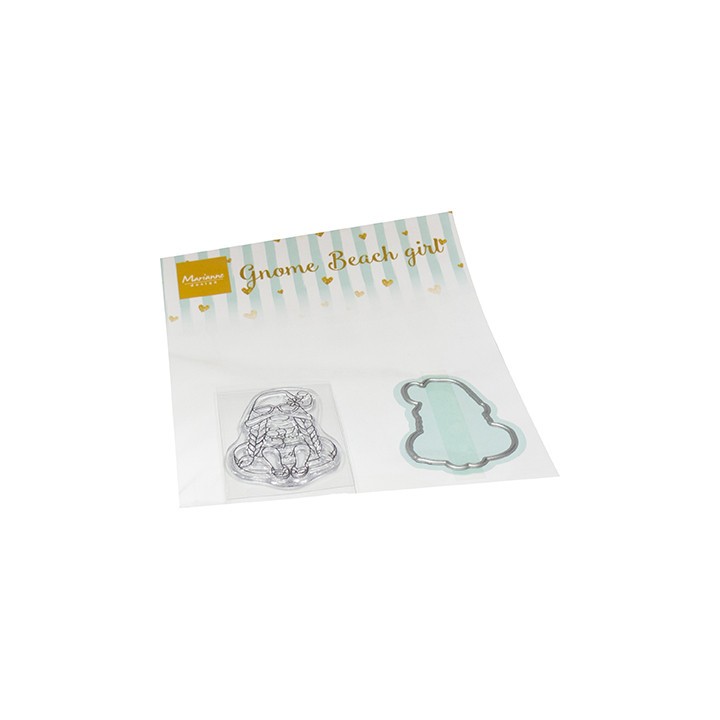 (CS1134)Clear stamp Gnomes Beach girl