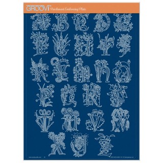 (GRO-WO-42081-16)Groovi plate A4 - BARBARA'S BIJOU FLORAL ALPHABET