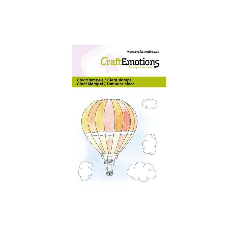 (5026)CraftEmotions clearstamps 6x7cm - Air balloon and clouds