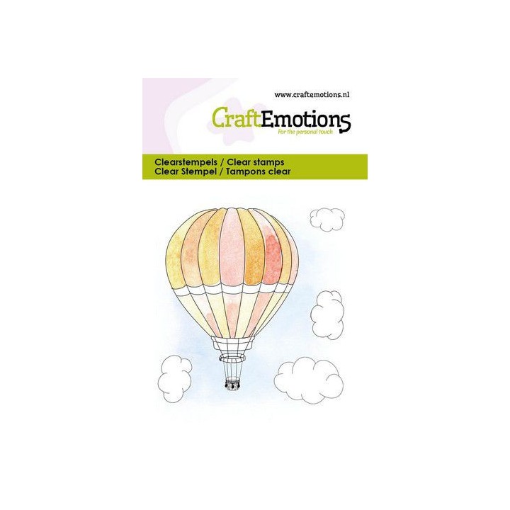 (5026)CraftEmotions clearstamps 6x7cm - Air balloon and clouds