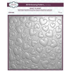 (EF3D-063)Creative Expressions Sue Wilson 3D Embossing Folder 8x8 Inch Heart To Heart
