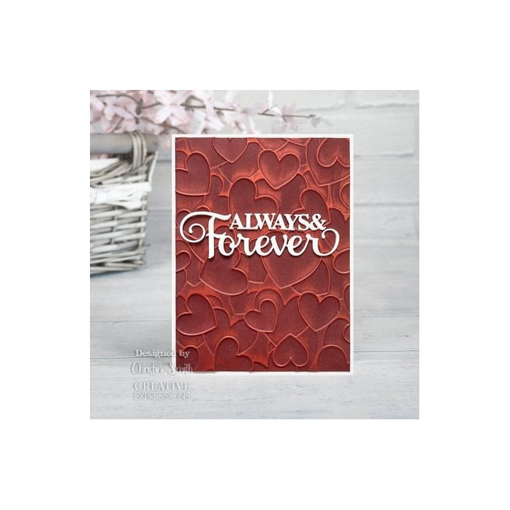(EF3D-063)Creative Expressions Sue Wilson 3D Embossing Folder 8x8 Inch Heart To Heart