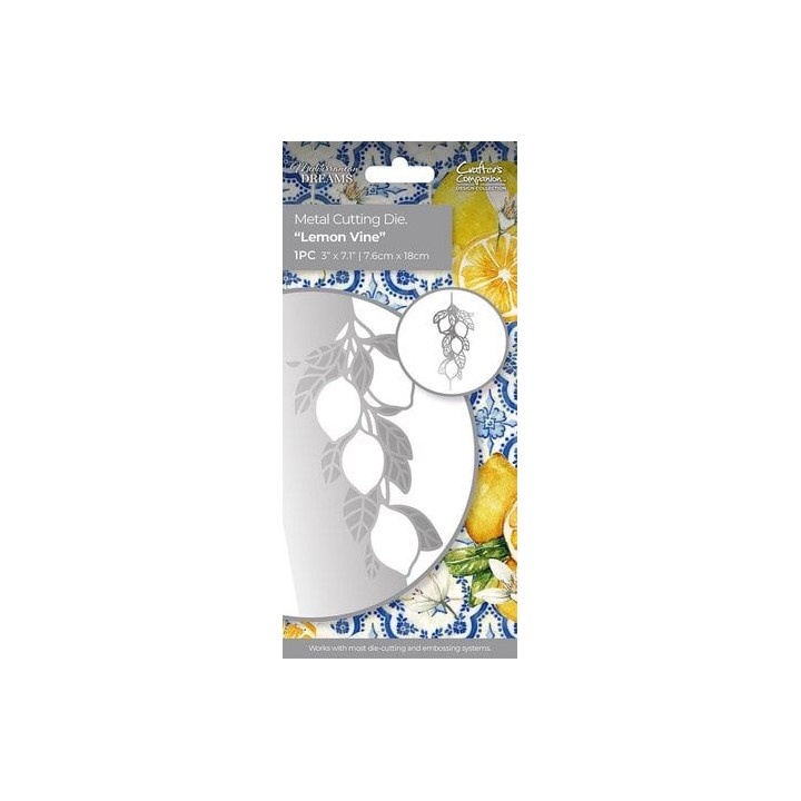 (MED-MD-LEVI)Crafter's Companion Mediterranean Dreams Metal Die Lemon Vine