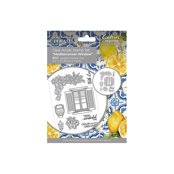 (MED-CA-ST-MEDWI)Crafter's Companion Mediterranean Dreams Clear Stamp Mediterranean Window
