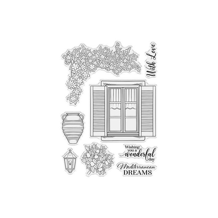 (MED-CA-ST-MEDWI)Crafter's Companion Mediterranean Dreams Clear Stamp Mediterranean Window