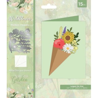 (NG-WILD-MDST-MBFL)Crafter's Companion Wildflower Metal Die & Stencil Mailbox Flowers