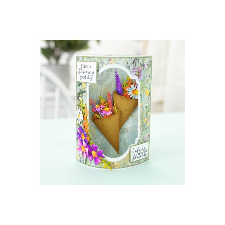 (NG-WILD-MDST-MBFL)Crafter's Companion Wildflower Metal Die & Stencil Mailbox Flowers