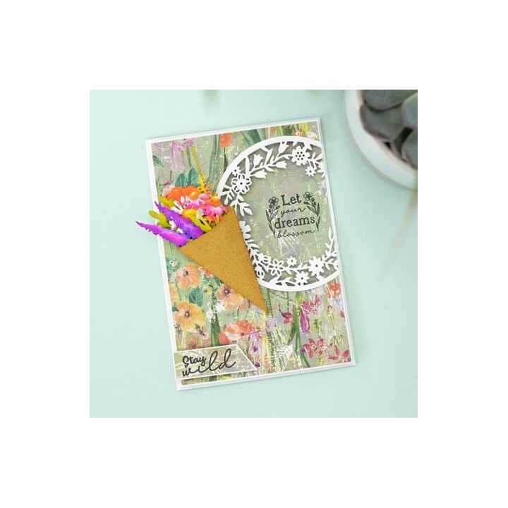(NG-WILD-MDST-MBFL)Crafter's Companion Wildflower Metal Die & Stencil Mailbox Flowers