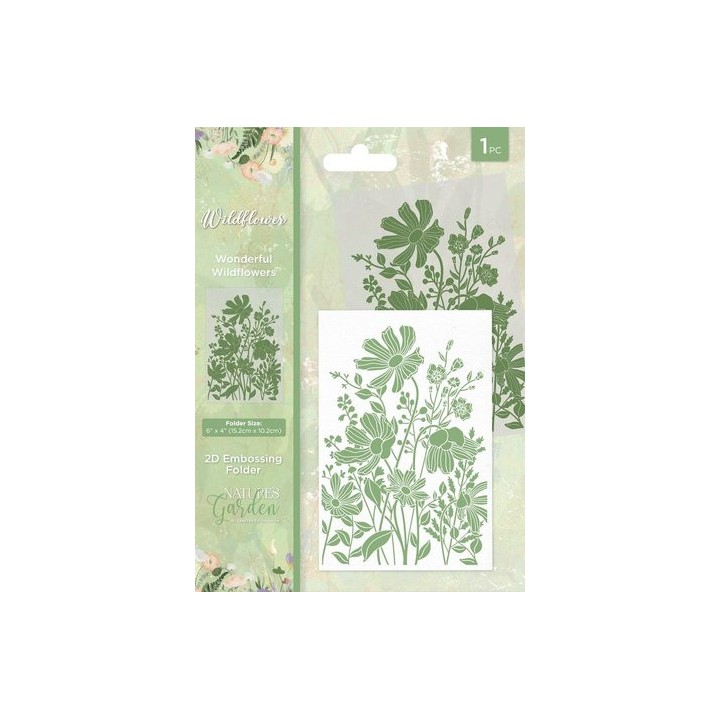 (NG-WILD-EF4-WOWI)Crafter's Companion Wildflower 2D Embossing Folder Wonderful Wildflowers