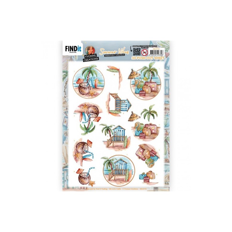 (SB10735)3D Push Out - Yvonne Creations - Summer Vibes - beach