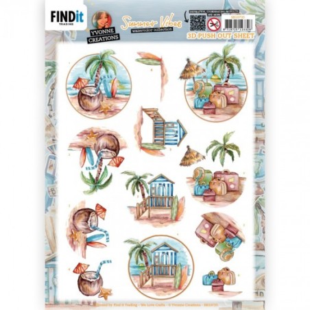 (SB10735)3D Push Out - Yvonne Creations - Summer Vibes - beach