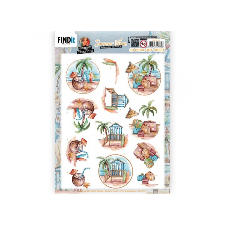 (SB10735)3D Push Out - Yvonne Creations - Summer Vibes - beach