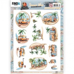(SB10736)3D Push Out - Yvonne Creations - Summer Vibes - Camping