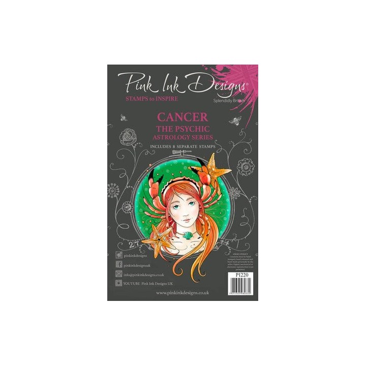 (PI220)Pink Ink Designs Cancer "The Psychic" A5 Clear Stamps