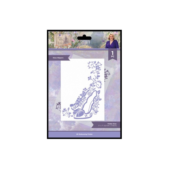 (S-OUAT-EF5-GLSL)Crafter's Companion Once Upon a Time Embossing Folder Glass Slippers
