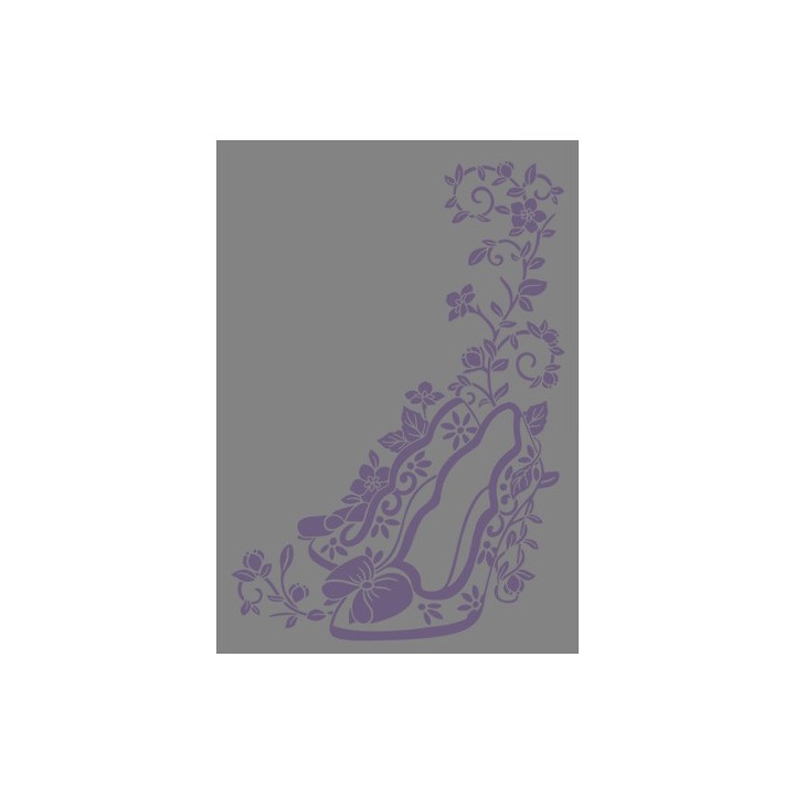 (S-OUAT-EF5-GLSL)Crafter's Companion Once Upon a Time Embossing Folder Glass Slippers