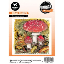 (SL-GR-STAMP453)Studio Light SL Clear Stamp Forrest Mushrooms Grunge collection nr.453