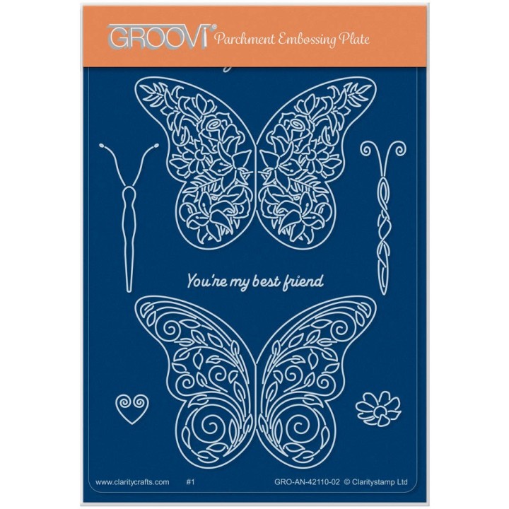 (GRO-AN-42110-02)Groovi® plate A6 LOVE YOU SO MUCH BUTTERFLIES