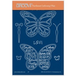(GRO-AN-42109-02)Groovi® plate A6 HAPPY BIRTHDAY BUTTERFLIES