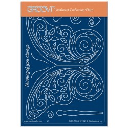 (GRO-AN-42107-02)Groovi® plate A6 LEAFY SWIRL BUTTERFLY