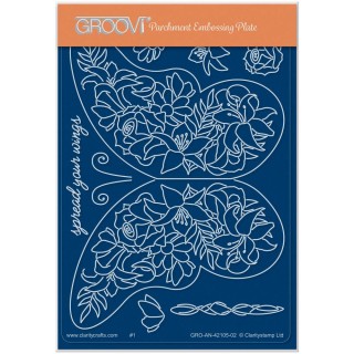 (GRO-AN-42105-02)Groovi® plate A6 BOUQUET BUTTERFLY