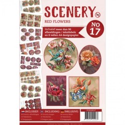 (POS10017)Push Out book Scenery 17 - Red Flowers