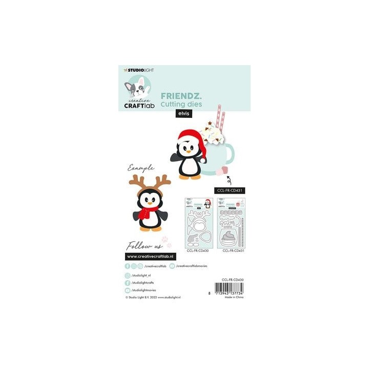 (CCL-FR-CD430)Studio Light SL Cutting Die Friendz Cutting Dies Penguin Elvis