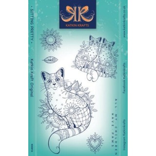 (KK0012)Katkin Krafts Sitting Pretty A5 Clear Stamp Set