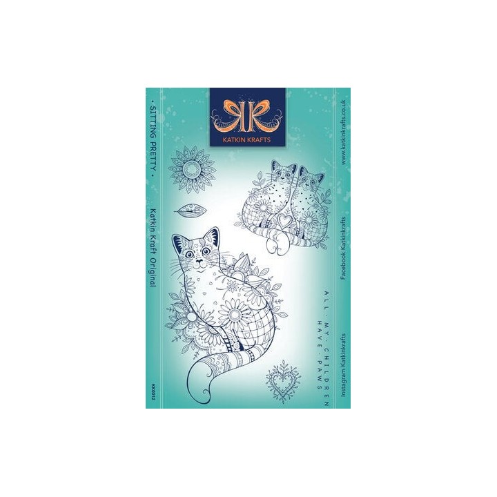 (KK0012)Katkin Krafts Sitting Pretty A5 Clear Stamp Set