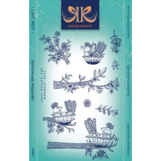 (KK0013)Katkin Krafts Love Nest A5 Clear Stamp Set