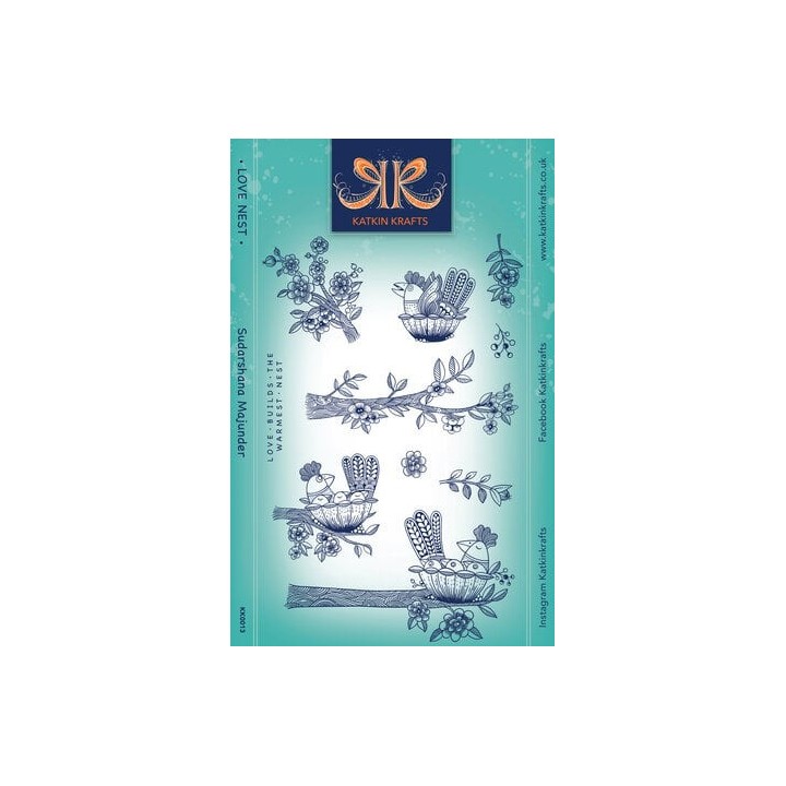 (KK0013)Katkin Krafts Love Nest A5 Clear Stamp Set
