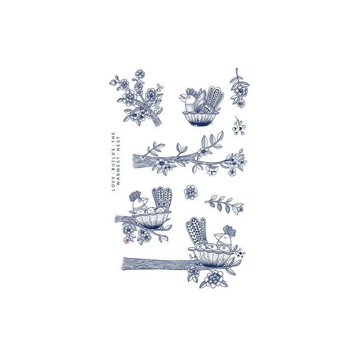 (KK0013)Katkin Krafts Love Nest A5 Clear Stamp Set