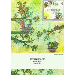 (KK0013)Katkin Krafts Love Nest A5 Clear Stamp Set
