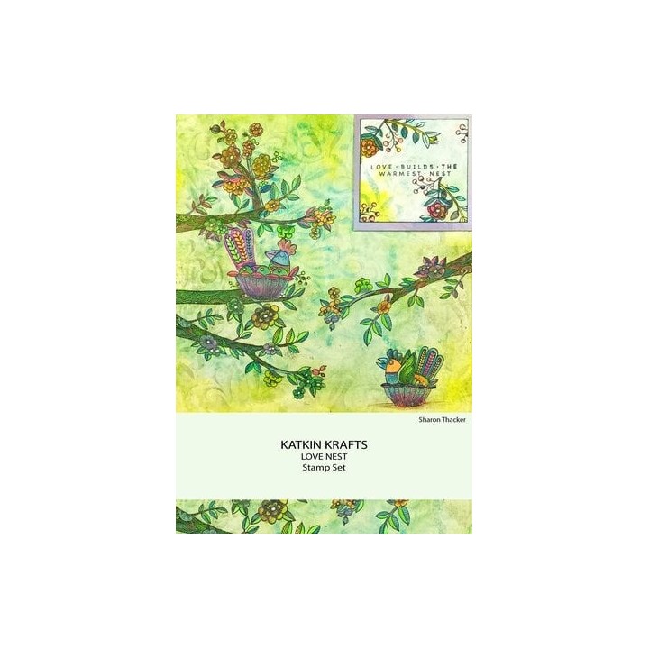 (KK0013)Katkin Krafts Love Nest A5 Clear Stamp Set