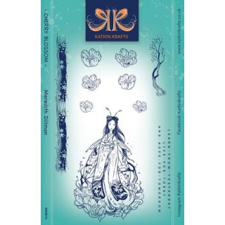 (KK0014)Katkin Krafts Cherry Blossom A5 Clear Stamp Set