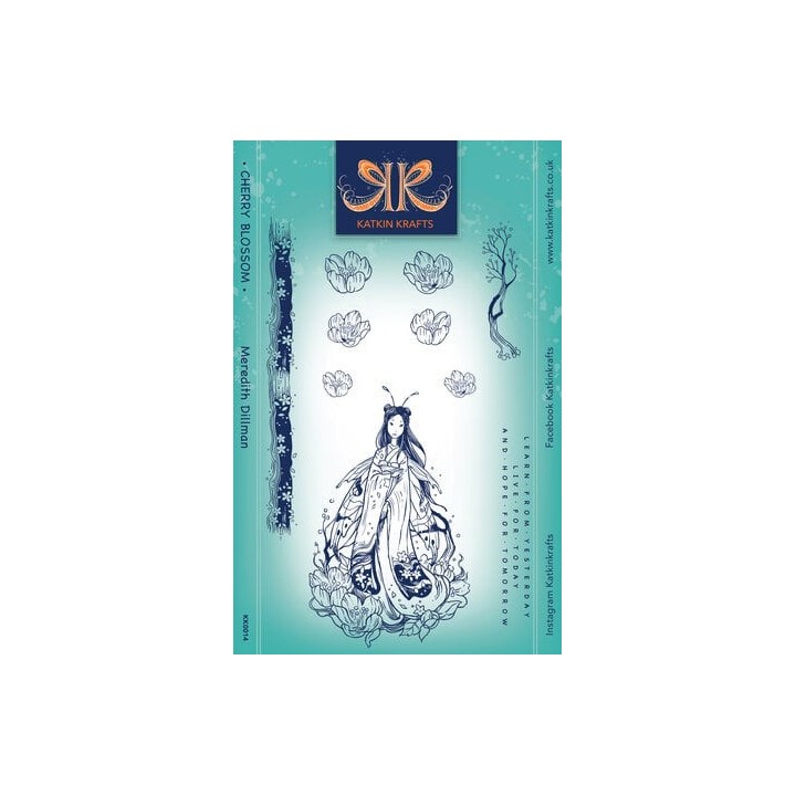 (KK0014)Katkin Krafts Cherry Blossom A5 Clear Stamp Set