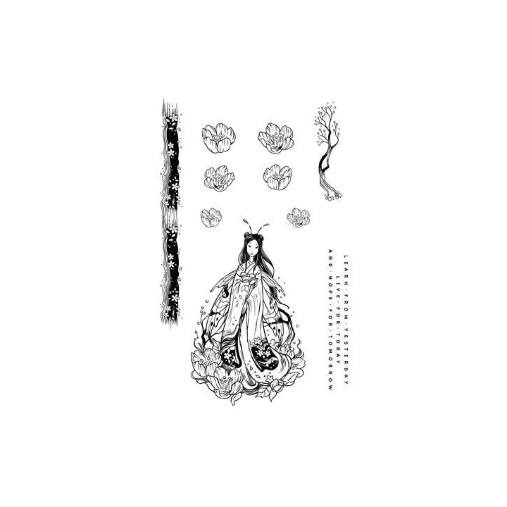 (KK0014)Katkin Krafts Cherry Blossom A5 Clear Stamp Set