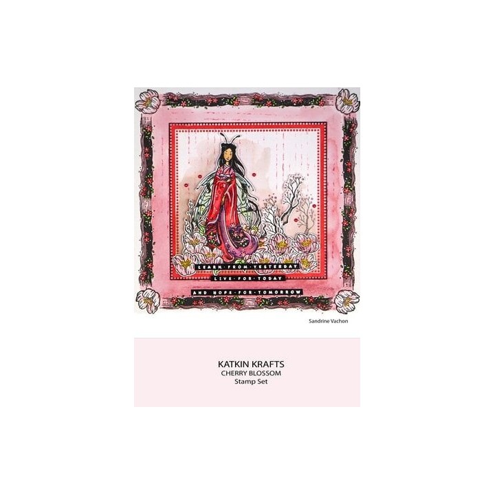 (KK0014)Katkin Krafts Cherry Blossom A5 Clear Stamp Set