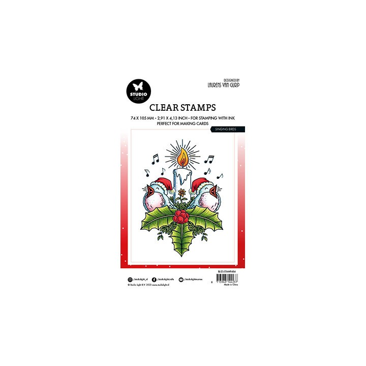 (BL-ES-STAMP484)Studio light BL Clear stamp Singing birds By Laurens nr.484
