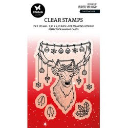 (BL-ES-STAMP487)Studio light BL Clear stamp Christmas deer By Laurens nr.487