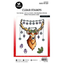 (BL-ES-STAMP487)Studio light BL Clear stamp Christmas deer By Laurens nr.487